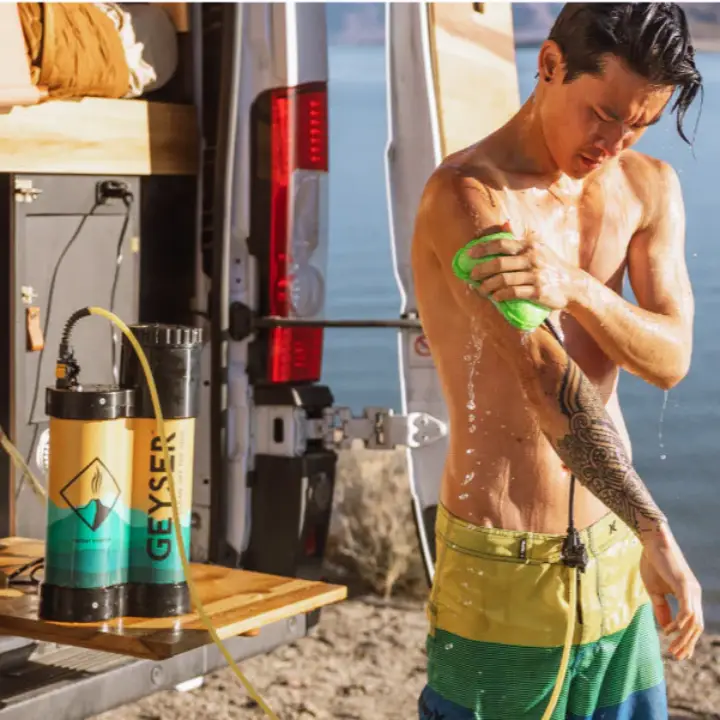 Geyser Systems Portable Shower Setup